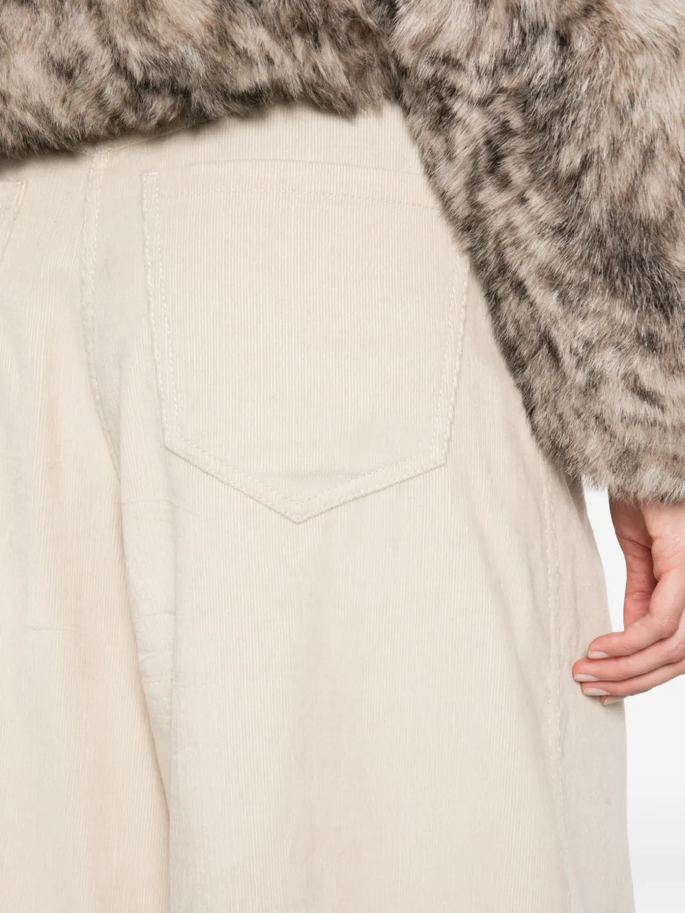 Brunello Cucinelli wide-leg corduroy trousers Beige