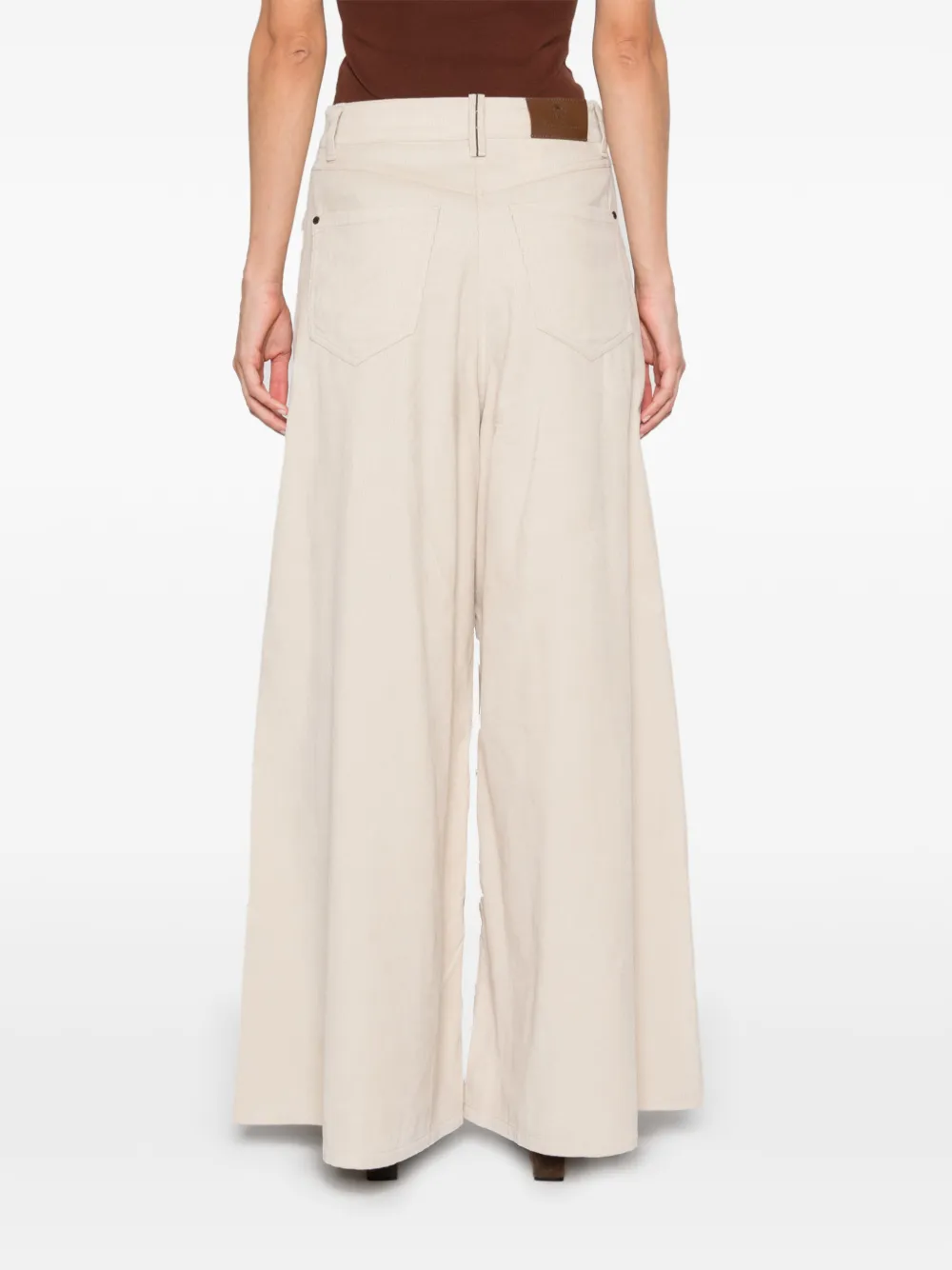Brunello Cucinelli wide-leg corduroy trousers Beige