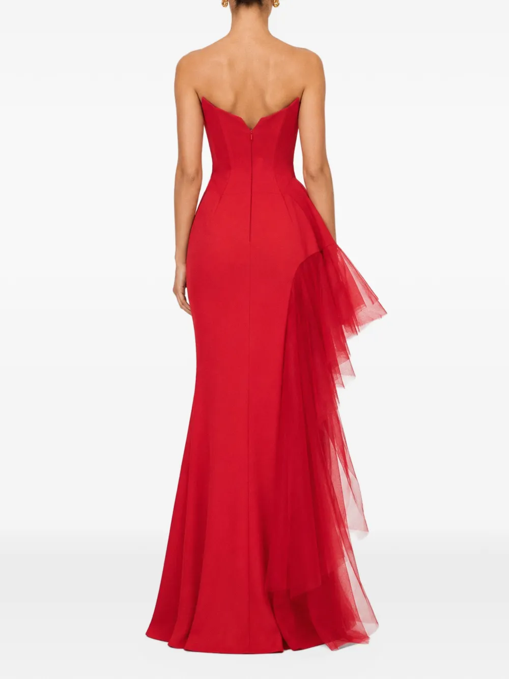 V:PM ATELIER Tulip maxi-jurk met ruches Rood