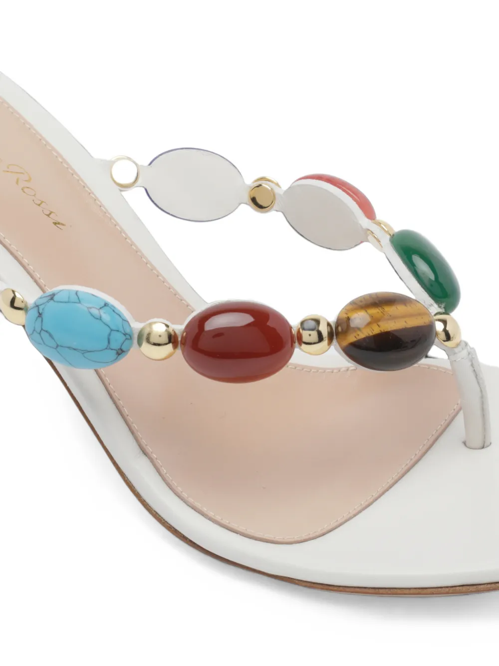 Gianvito Rossi Shanti embellished leather sandals Wit