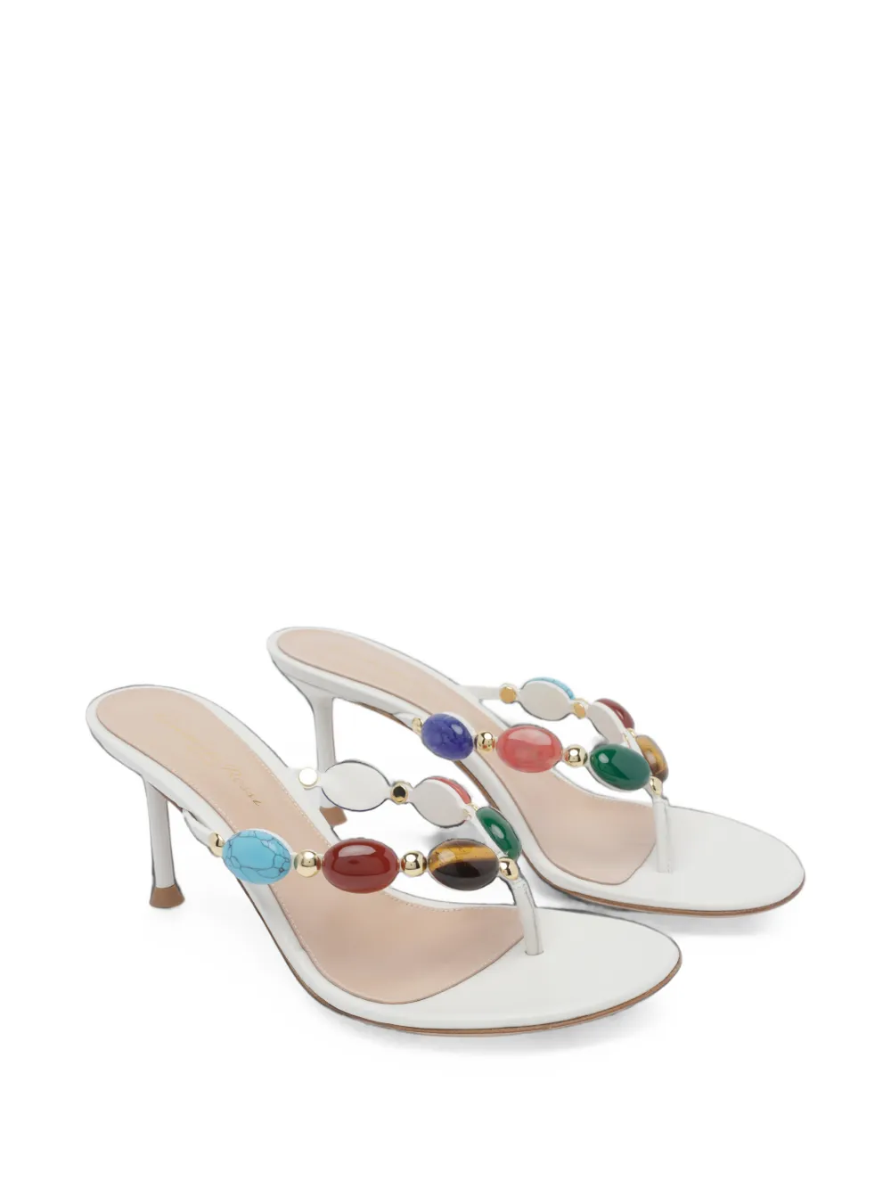 Gianvito Rossi Shanti embellished leather sandals Wit