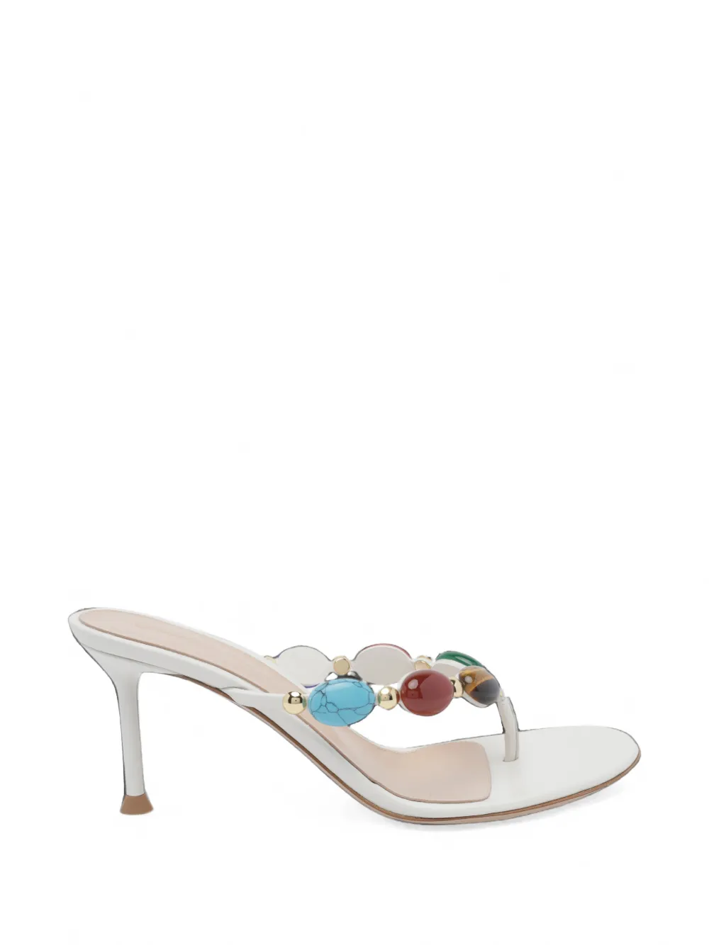 Gianvito Rossi Shanti embellished leather sandals Wit