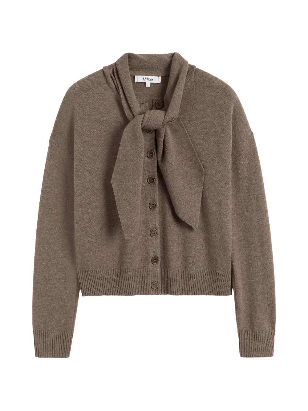 Chinti & Parker Tie-neck Button-up Cardigan In Brown
