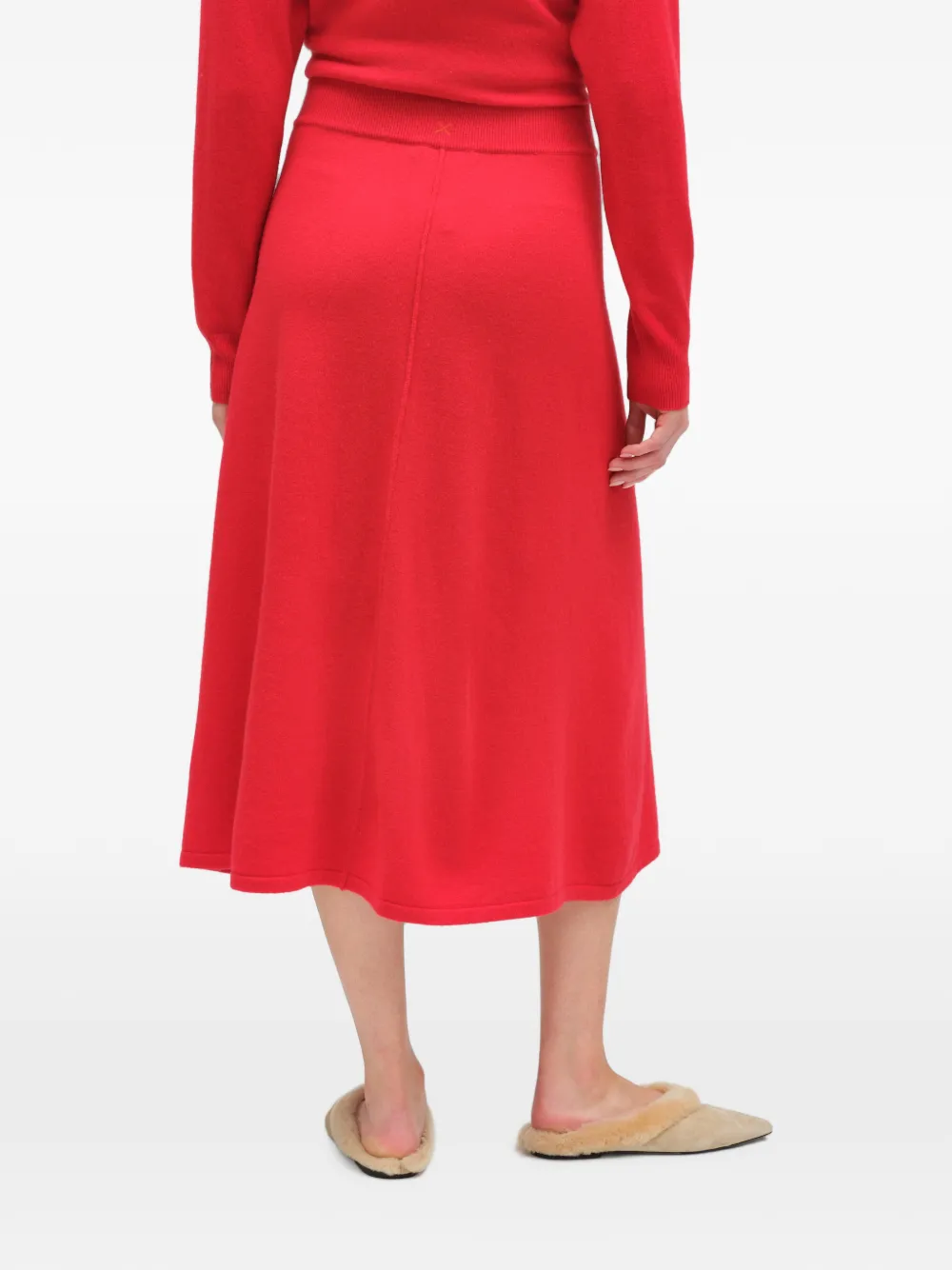 Chinti & Parker Ribgebreide rok Rood