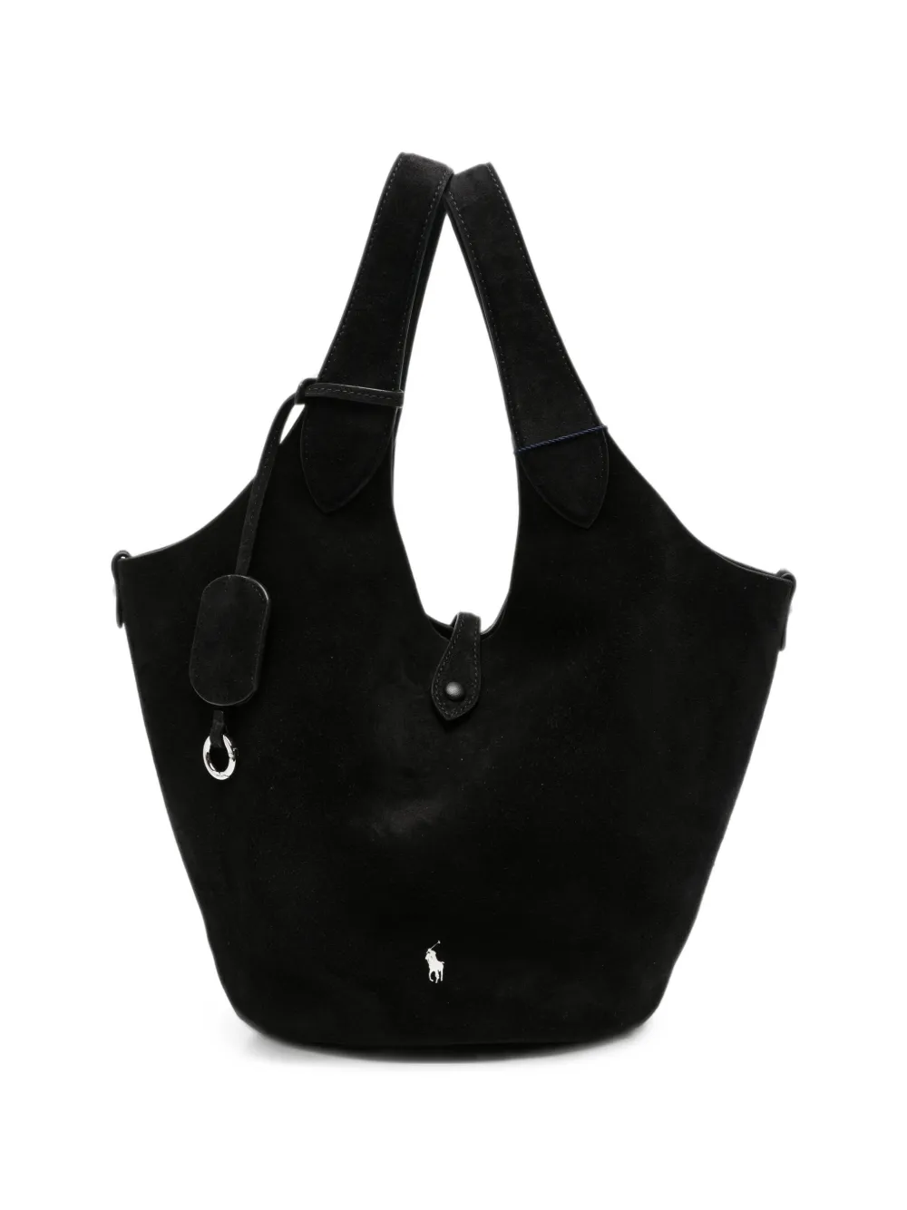 Polo Ralph Lauren logo-embroidered suede tote bag - Schwarz