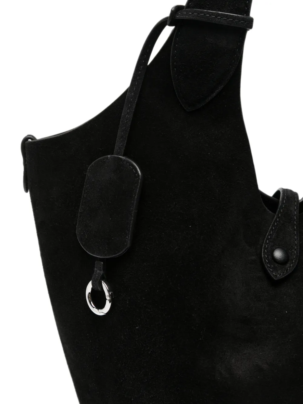 Polo Ralph Lauren logo-embroidered suede tote bag Zwart