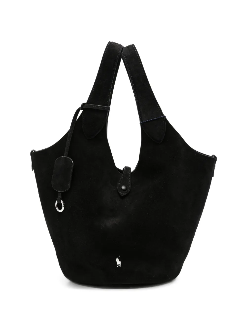 Polo Ralph Lauren logo-embroidered suede tote bag Zwart