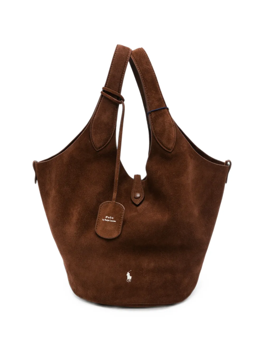 Polo Ralph Lauren logo-embroidered suede tote bag - Braun