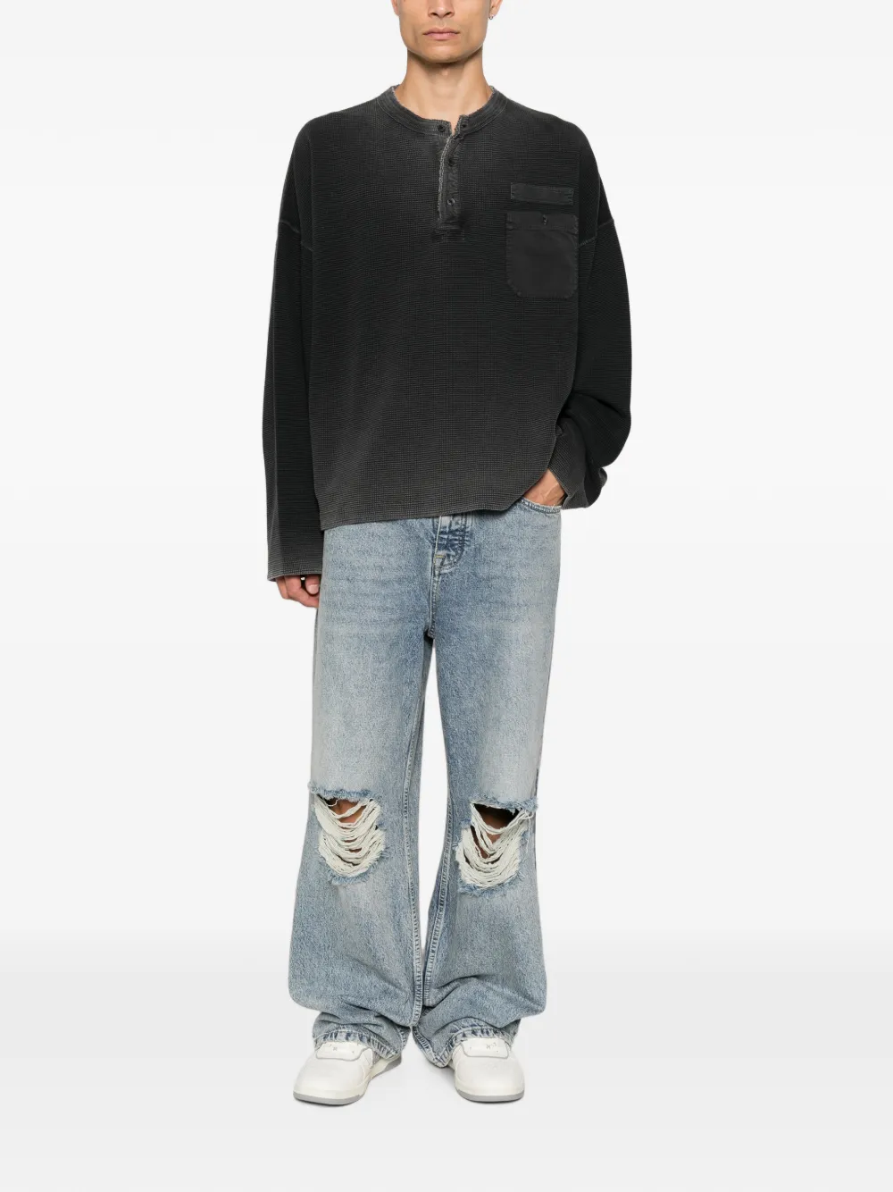 Represent Gebreide sweater Zwart