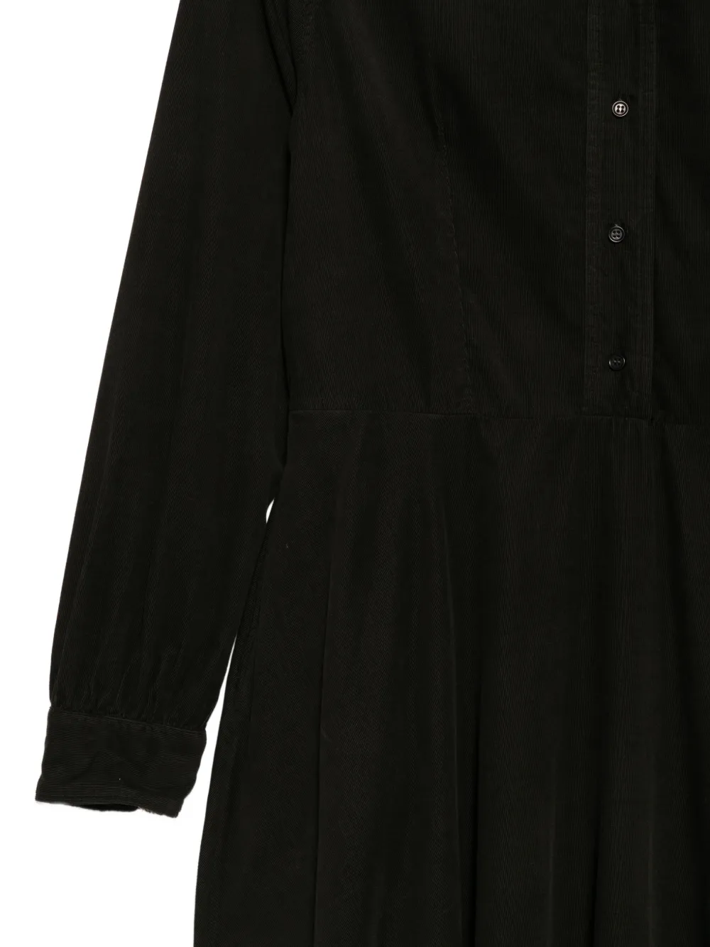 ASPESI Corduroy Long-sleeve Maxi Dress in Black, view 3