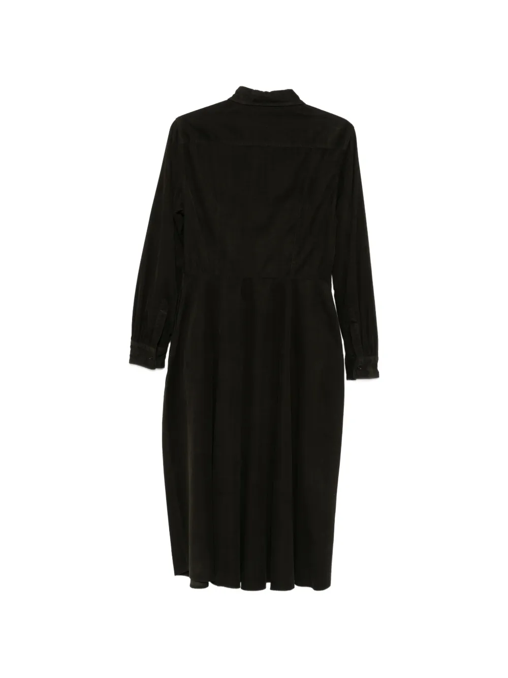 ASPESI Corduroy Long-sleeve Maxi Dress in Black, view 2