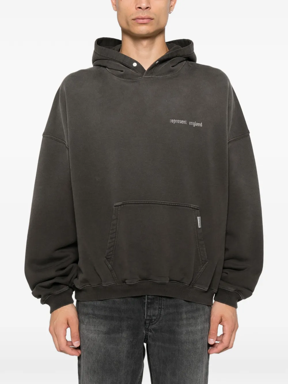 Represent Hoodie met logoprint Grijs