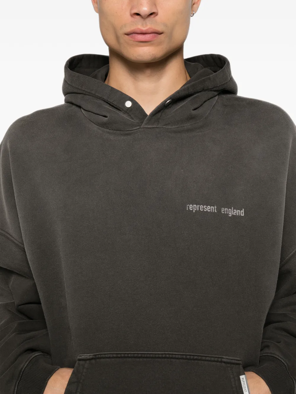 Represent Hoodie met logoprint Grijs