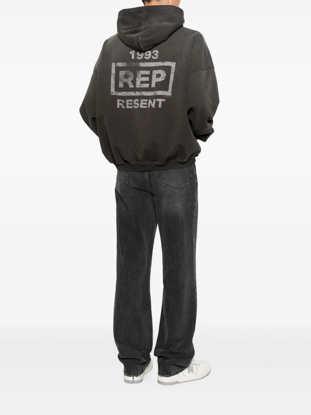 Represent Hoodie met logoprint Grijs