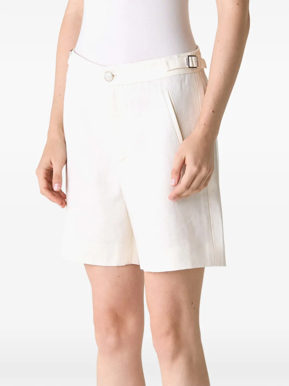 GOD'S TRUE CASHMERE Linnen shorts met gespsluiting Wit