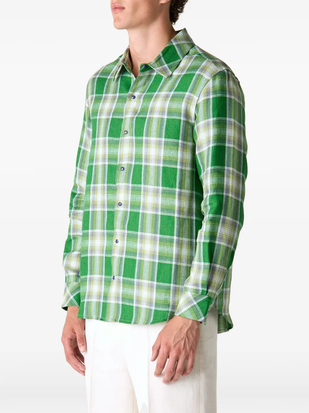 GOD'S TRUE CASHMERE Harbour overhemd met tartan-ruit Groen