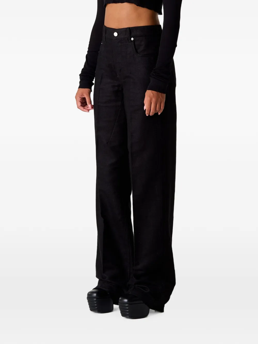 Rick Owens Geth jeans met wijde pijpen Zwart