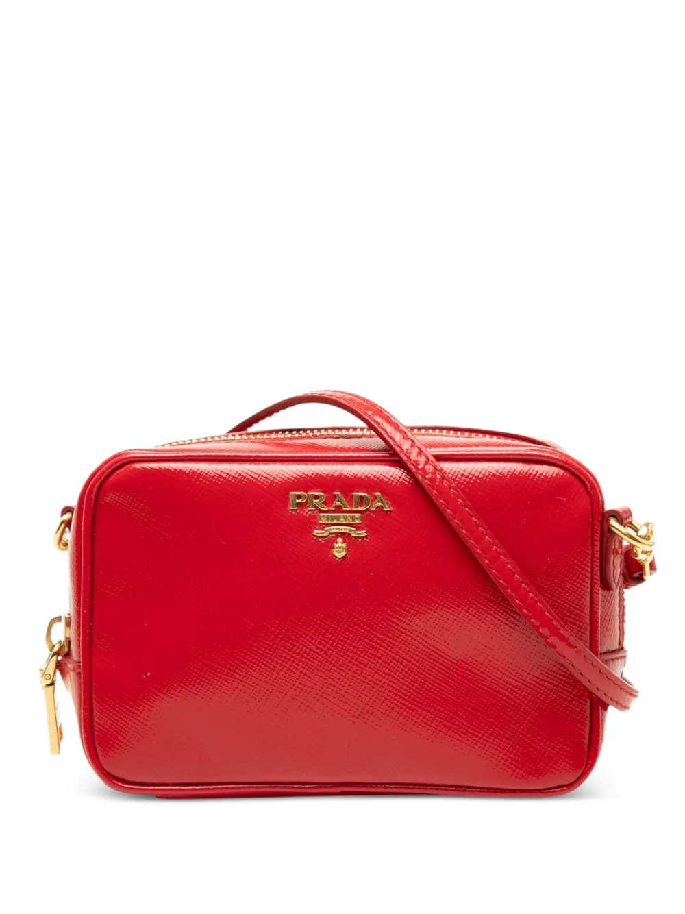 Prada Pre-Owned 2010-2026 Mini Saffiano Vernice Camera Bag crossbody bag - Rosso
