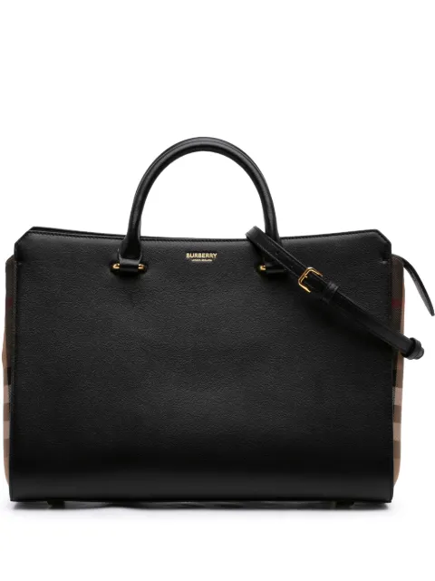 Burberry Pre-Owned bolso satchel Banwell de piel y lona Mega Check 2021-2026