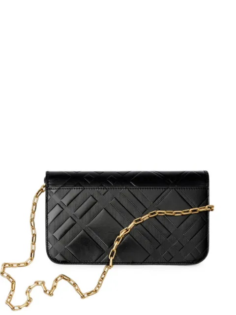 Burberry cartera a cuadros con cadena