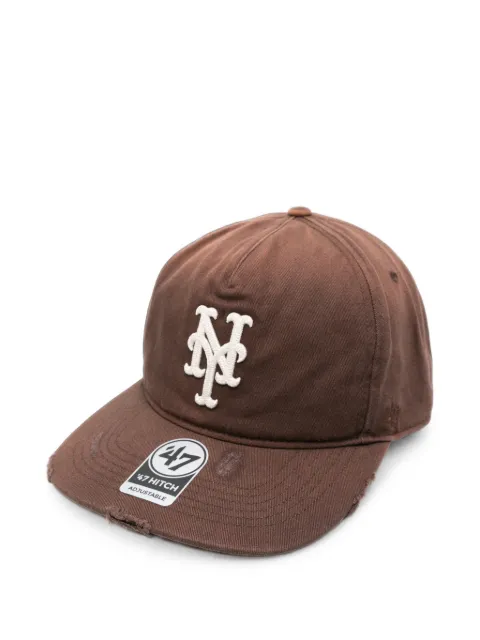 Represent distressed embroidered-logo cap