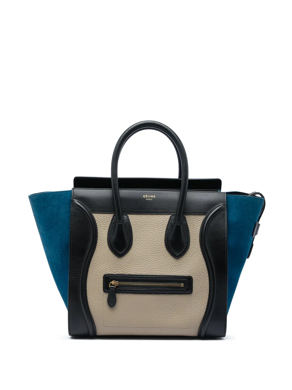 Celine Pre-Owned 2016 Mini Tricolor Calfskin and Nubuck Luggage tote bag - Toni neutri
