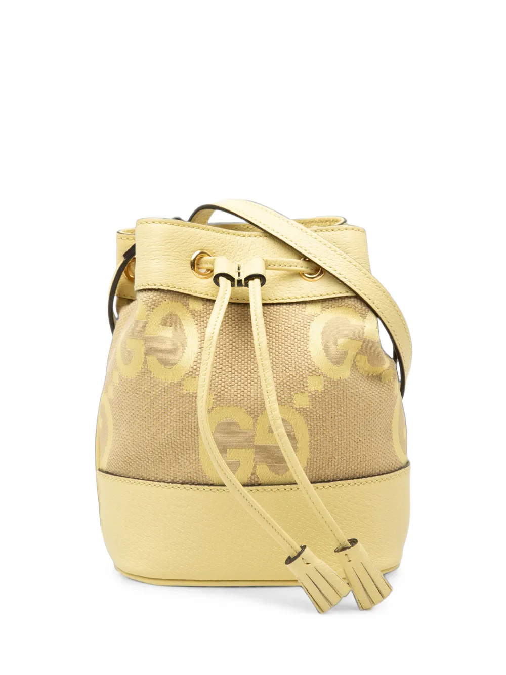 Gucci Pre-Owned 2016-2026 Mini Jumbo GG Canvas and Calfskin Ophidia bucket bag - Gelb