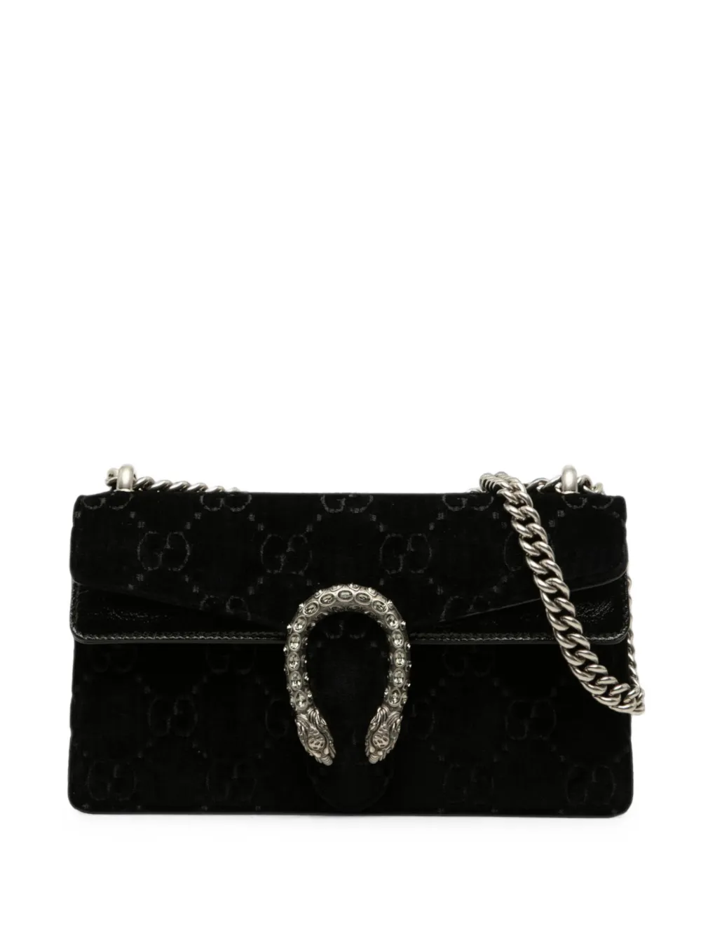 Gucci Pre-Owned 2016-2026 Medium GG Velvet Dionysus crossbody bag - Nero