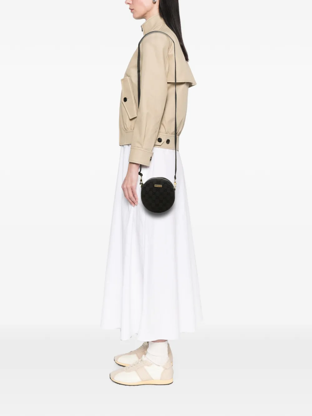 Gucci Pre-Owned 2000-2015 GG ronde canvas crossbodytas Zwart