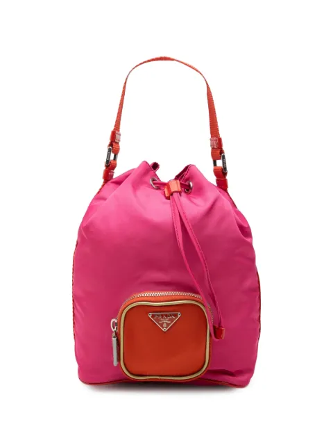 Prada Pre-Owned bolsa bucket de Tessuto mini bicolor con cordones 2000-2013