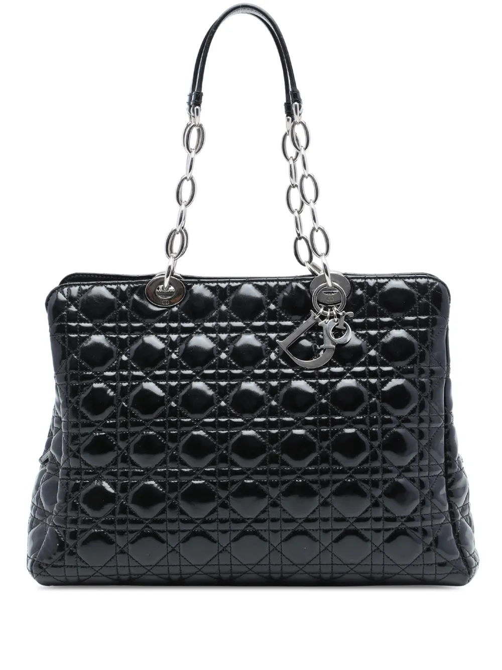 Christian Dior Pre-Owned 2013 Large Patent Cannage Soft Zipped Lady Dior Shopping tote bag - Schwarz
