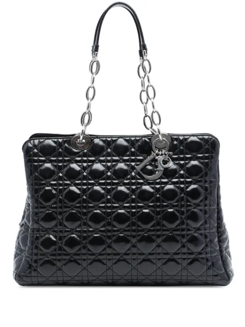 Christian Dior Pre-Owned tote Lady Dior grande de charol con motivo Cannage y cierre 2013
