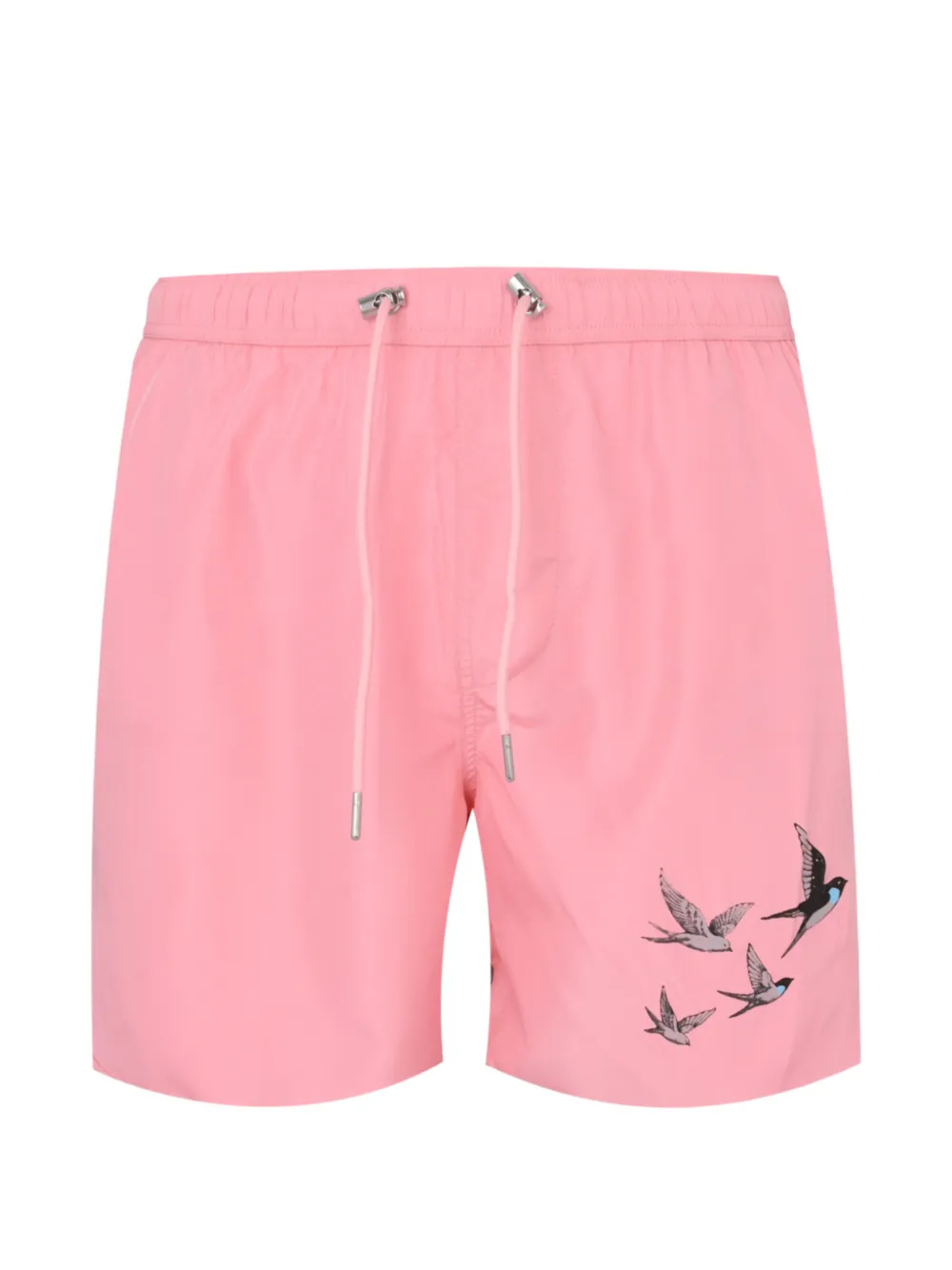 Exit Society Bird-print Swim Shorts In Pink