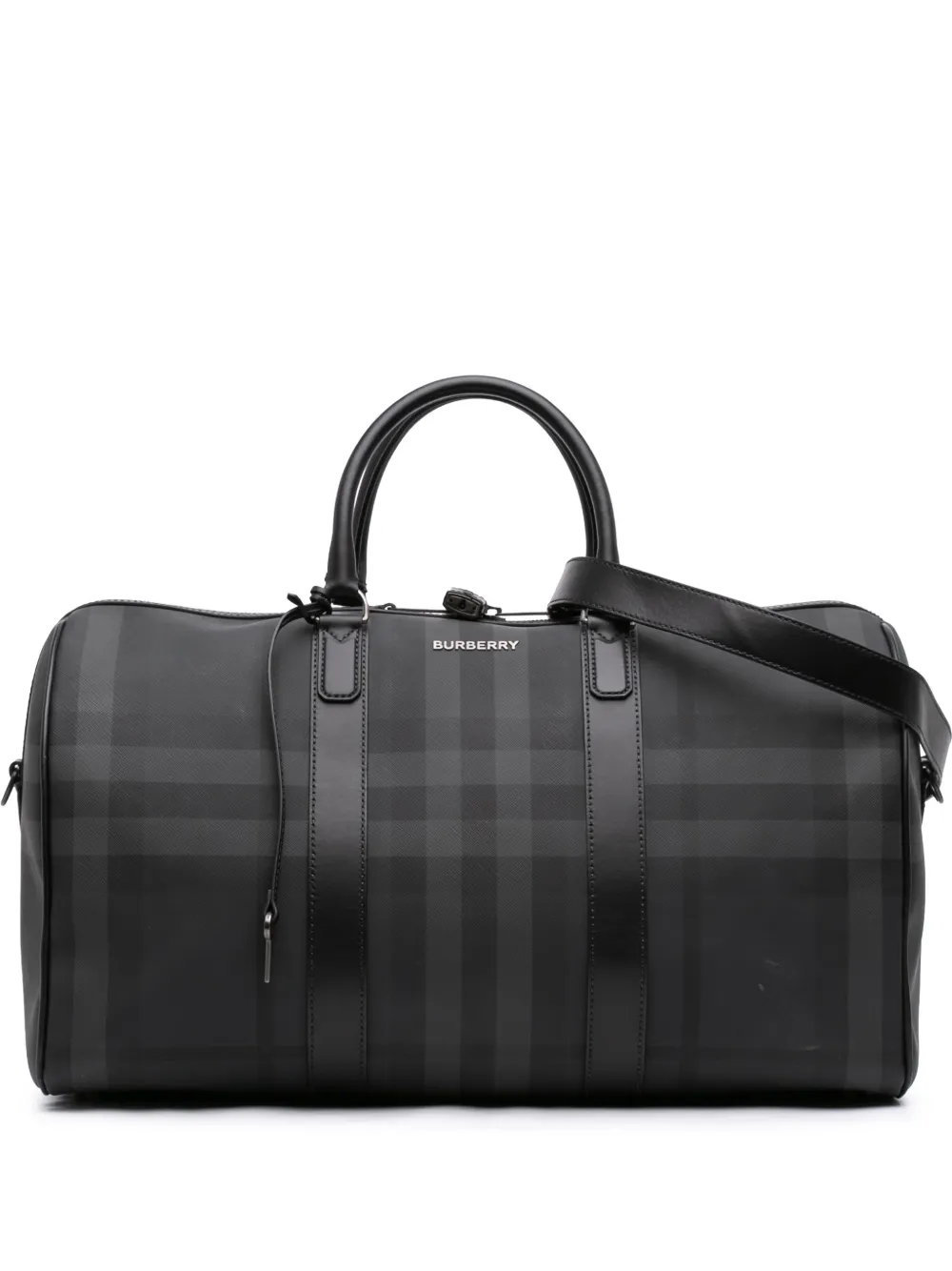Burberry Pre-Owned 2000-2026 Smoke Check Coated Canvas Holdall Barrel Duffle Bag travel bag - Grau