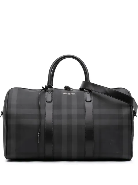 Burberry Pre-Owned saco marinero Holdall Barrel de lona revestida con motivo Smoke Check 2000-2026