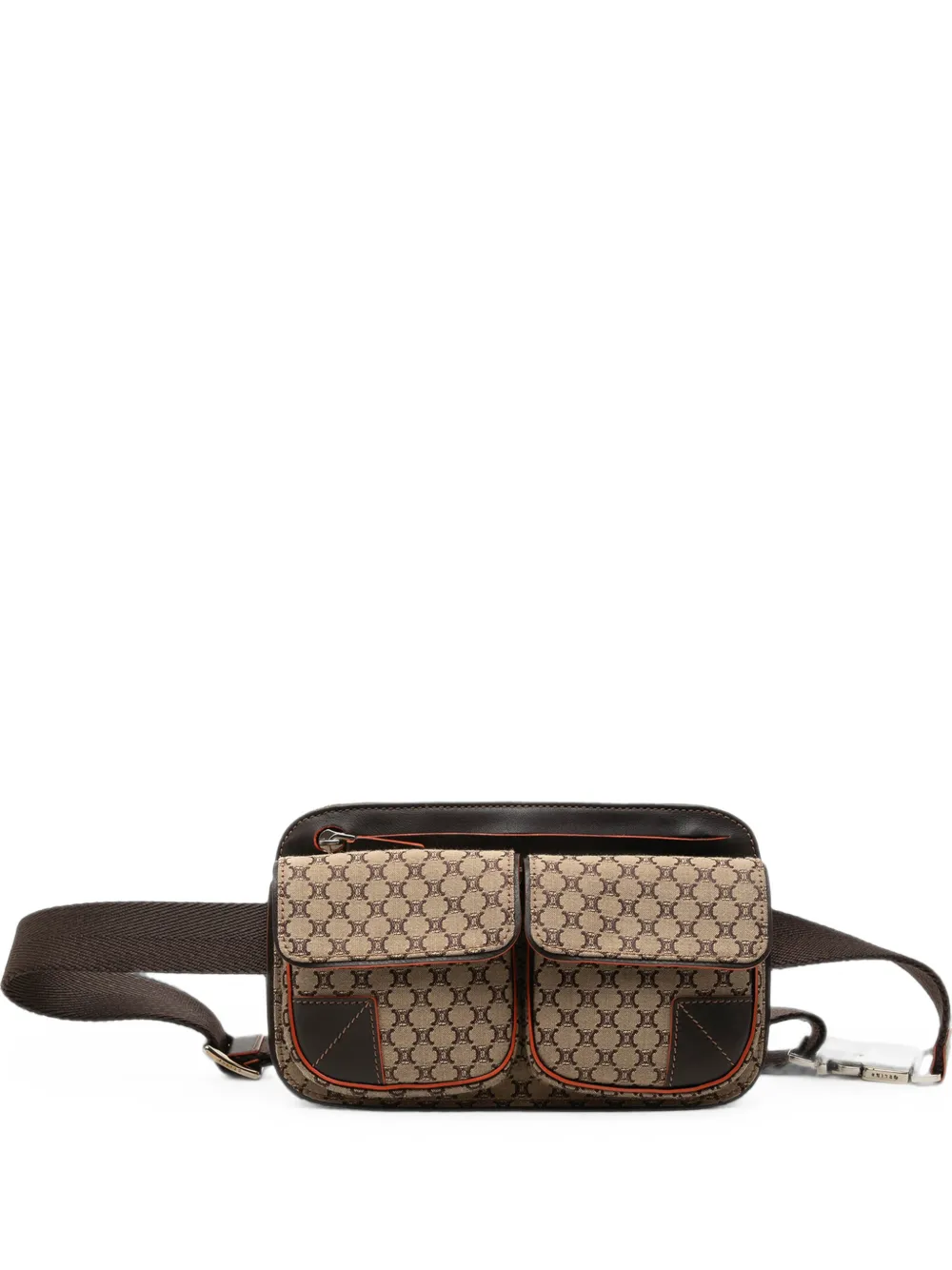 Celine Pre-Owned 1990-2005 Macadam Canvas Double Pocket belt bag - Toni neutri