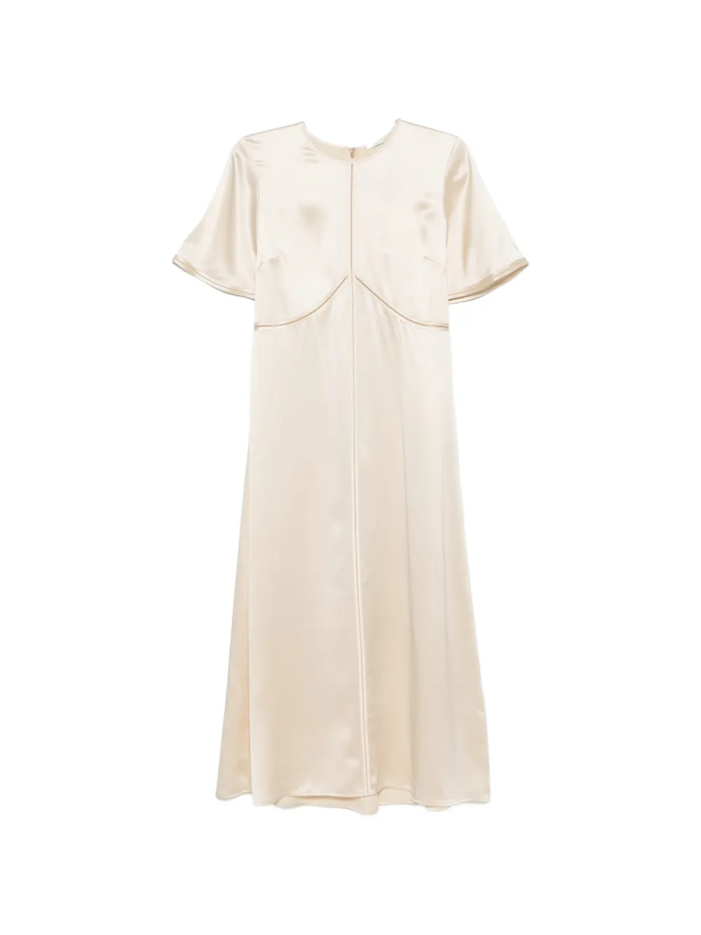 JOSEPH faggoting-trimmed satin midi dress - Toni neutri