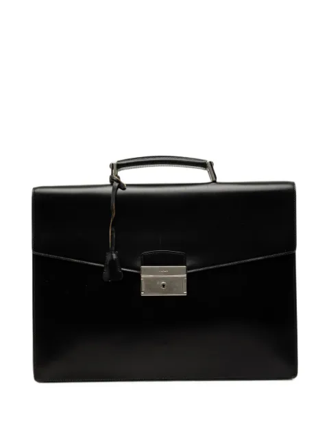 Prada Pre-Owned 2010-2026 City Calf Leather Briefcase business bag