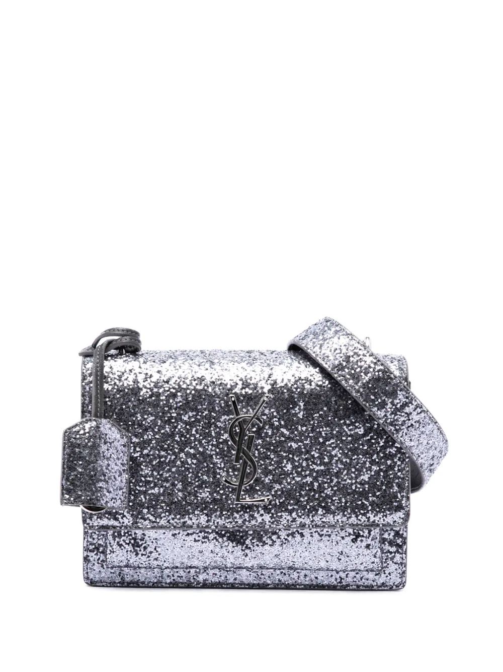 Saint Laurent Pre-Owned 2016 Small Glitter Leather Monogram Sunset crossbody bag - Silber