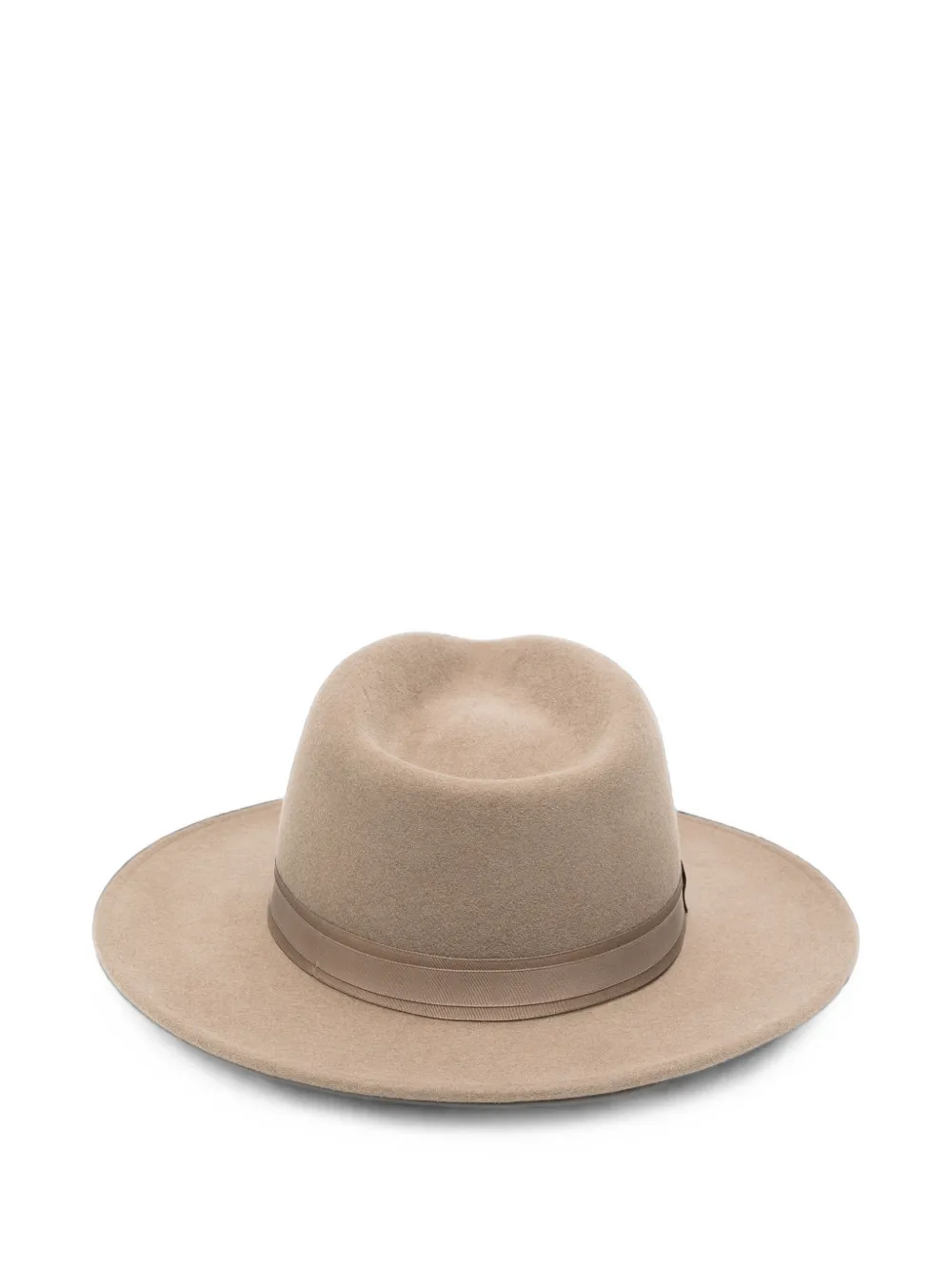 Max Mara Vilten hoed met grosgrain afwerking Beige