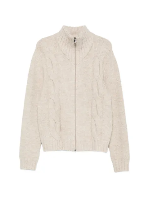 Corneliani cable-knit zip-up sweater