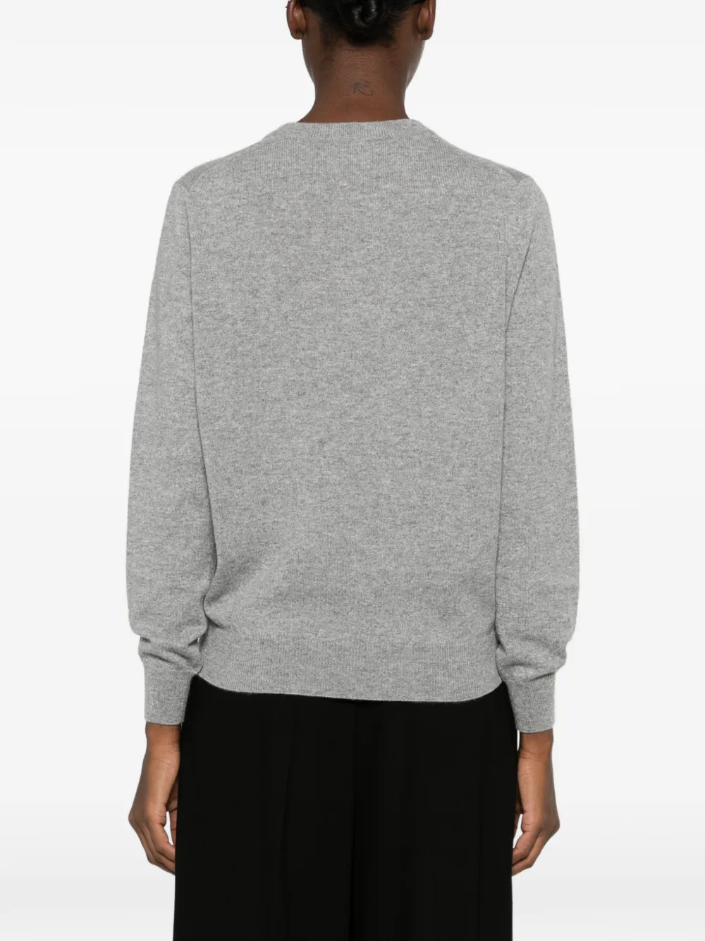 Allude Trui met geribbelde afwerking Grijs