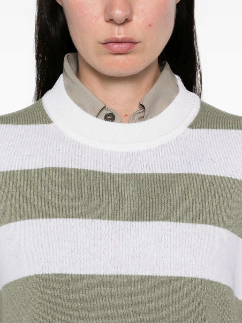 Allude Trui met horizontale streep Groen