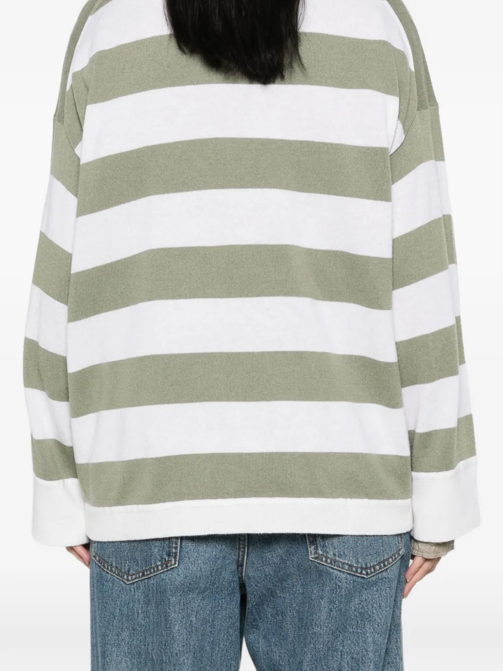 Allude Trui met horizontale streep Groen