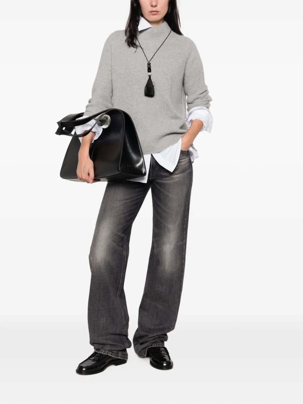 'S Max Mara Ribgebreide trui met raglan mouwen Grijs