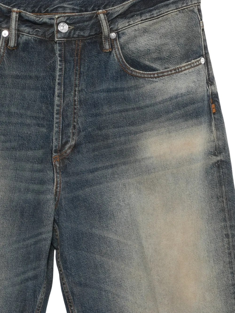 Nine In The Morning Albert 5 Pocket straight jeans met vervaagd effect Blauw