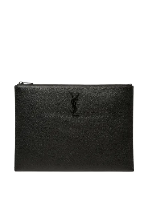 Saint Laurent Pre-Owned bolso de mano Grain De Poudre Monogram Monochrome 2021