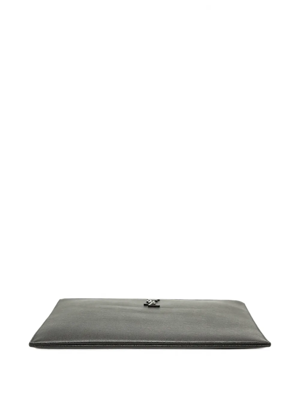 Saint Laurent Pre-Owned 2021 Grain De Poudre Monogram Monochrome iPad Case clutch Zwart