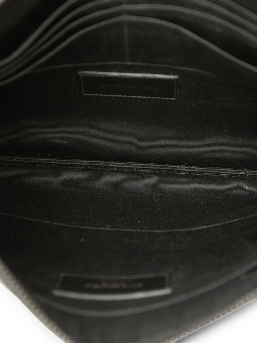 Saint Laurent Pre-Owned 2021 Grain De Poudre Monogram Monochrome iPad Case clutch Zwart