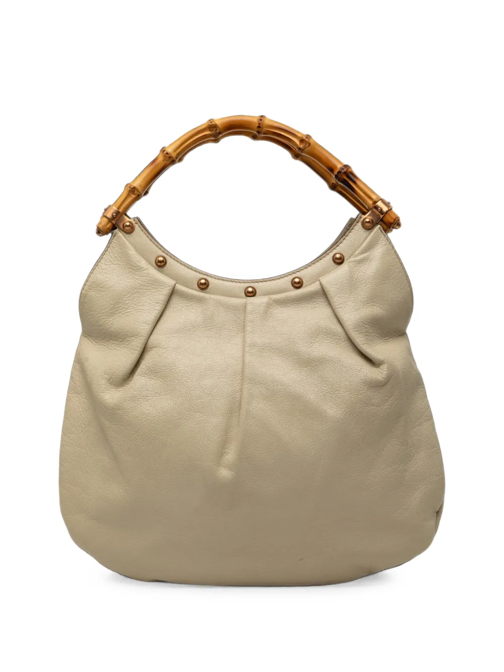 Gucci Pre-Owned 2000-2015 Studded Calfskin Bamboo hobo bag - Toni neutri